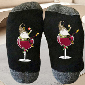 Gnome Wine Glass Unisex Crew Sokker