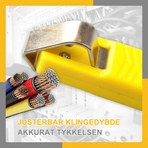 Justerbar lednings- og kabel-kniv