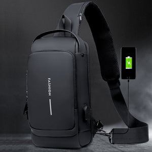 USB Charging Sports Sling Anti-tyveri skulderveske