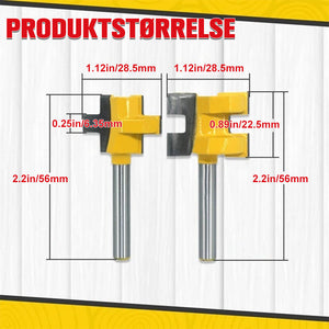 45-graders geringsfreserbit (2 stk / sett)