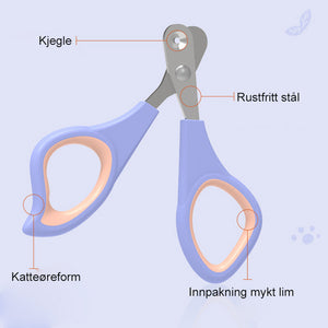 Profesjonell negleklipper med runde hull mot utilsiktet kjæledyr