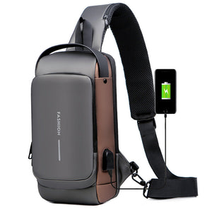 USB Charging Sports Sling Anti-tyveri skulderveske